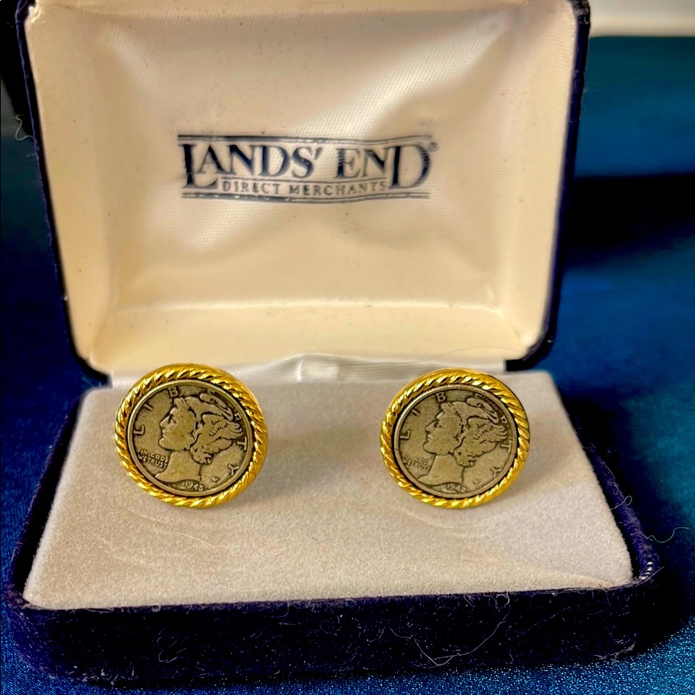 Lands' End Gold Coin Cufflinks.